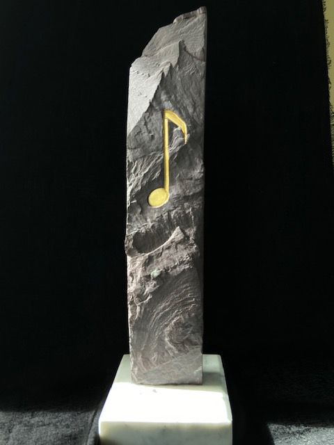 Music Sculpture, gold tone