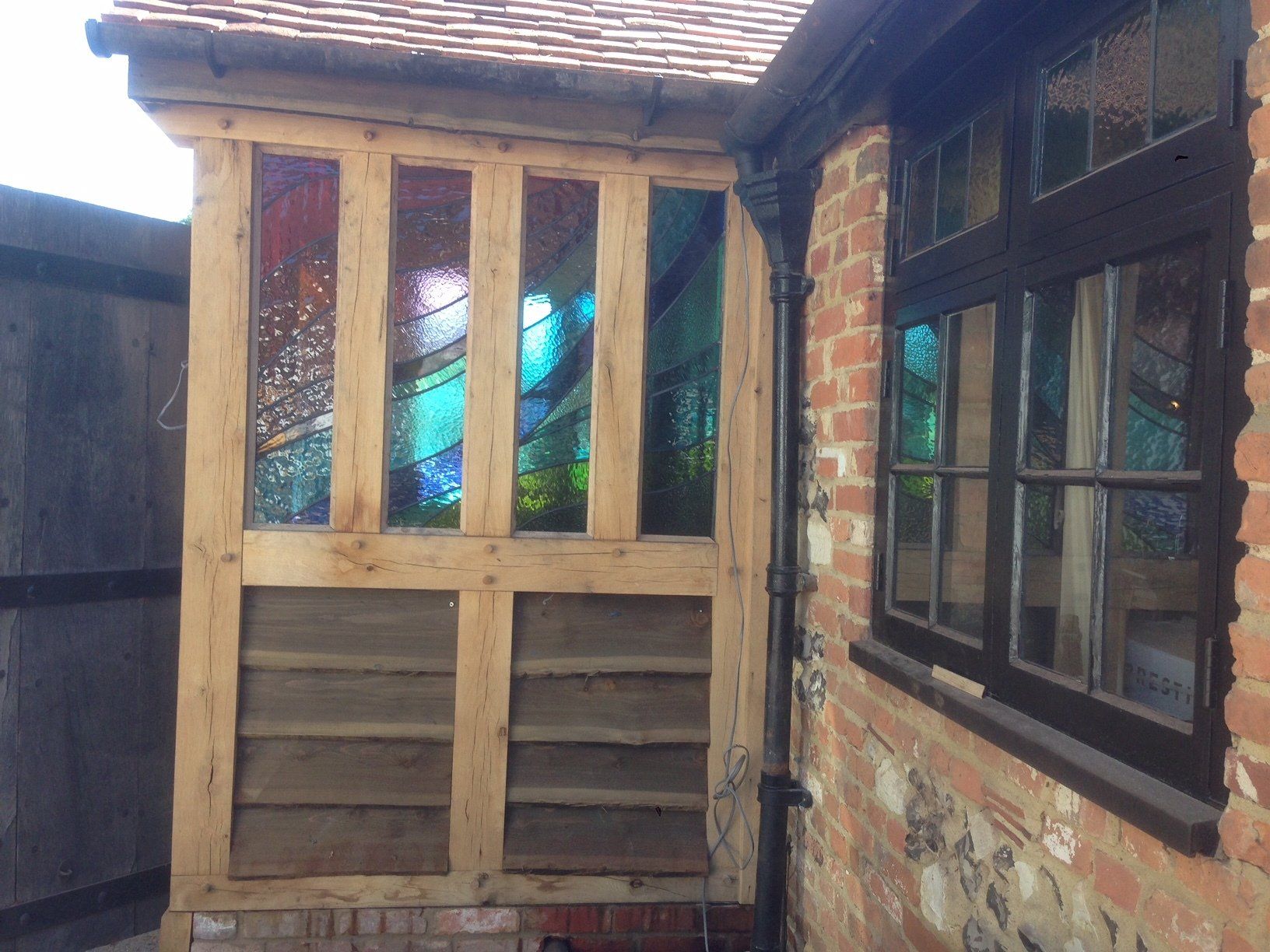 Stained glass work BCD sculpture