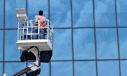 High-rise building window cleaning