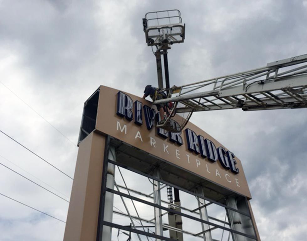 A person repairs the 