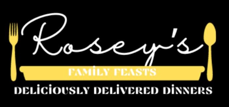 Logo for Rosey's: White script text