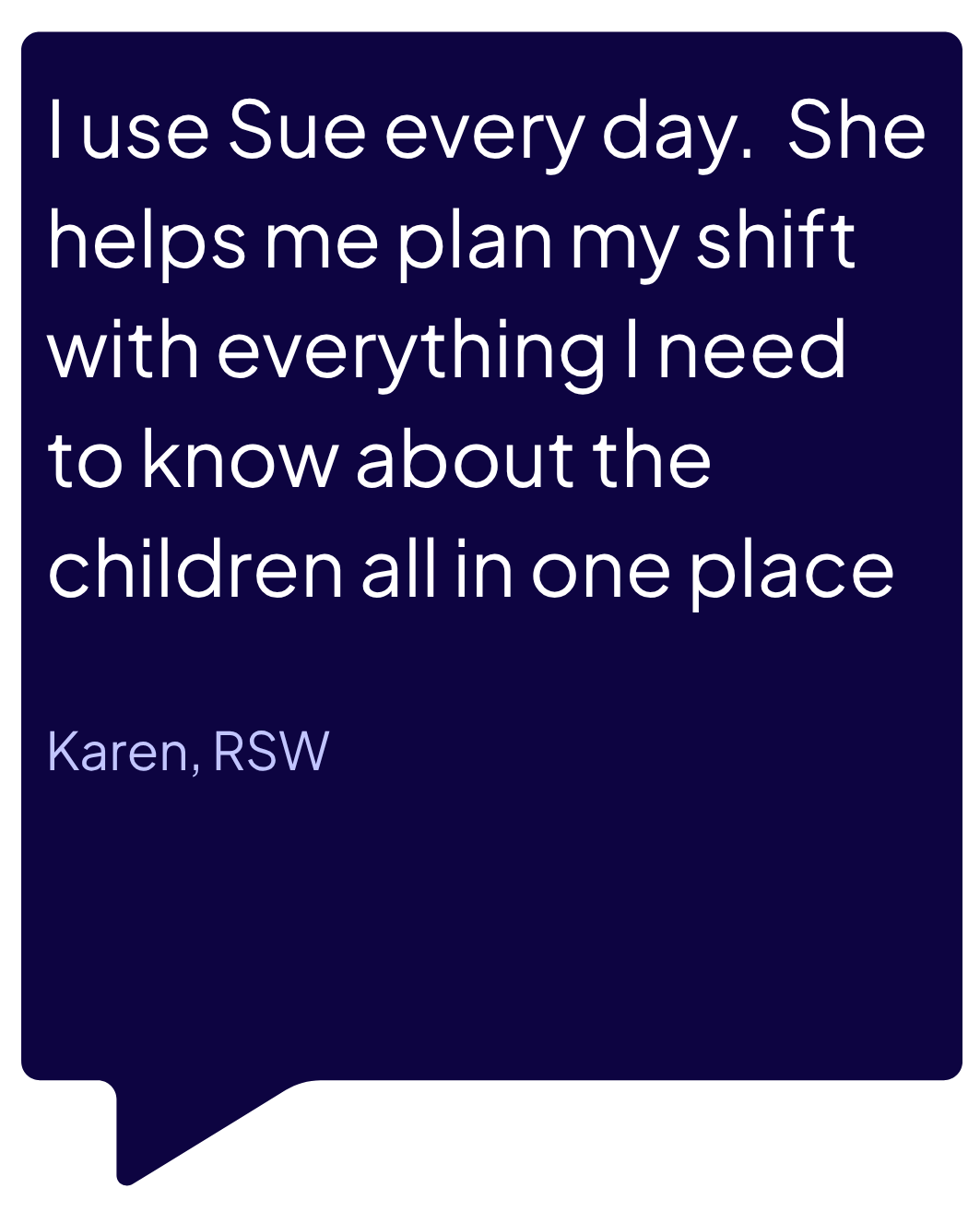 A speech bubble that says karen rsw on it