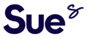 A blue sue logo on a white background