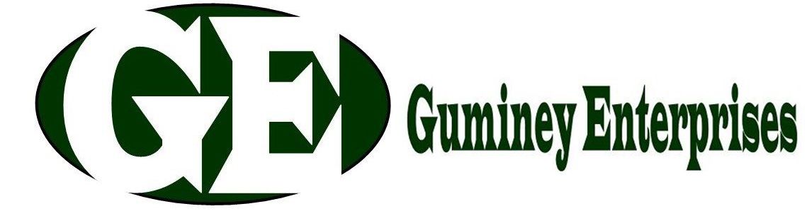 Logo of "Guminey Enterprises": green "GE" letters inside an oval, with text below.