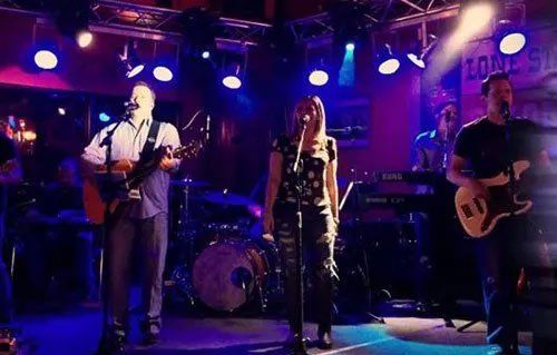 Woman performing live music