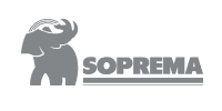 Logo de SOPREMA, représentant un éléphant gris stylisé et le nom de l'entreprise.