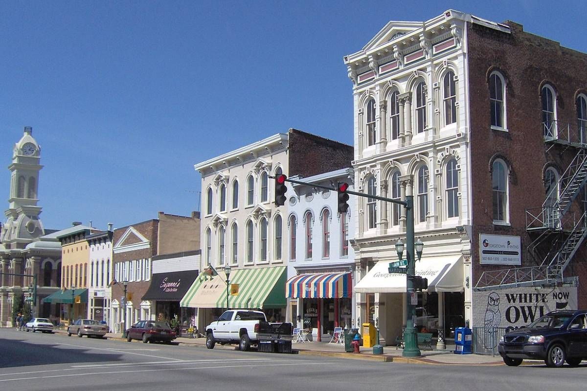 A view of downtown Georgetown, Kentucky (KY)