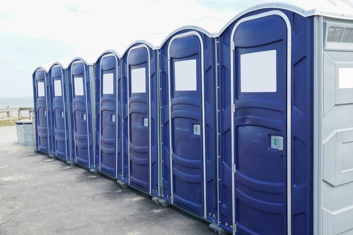 Portable restrooms at an outdoor event near Lexington, Kentucky (KY)