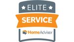 An elite service home advisor logo on a white background
