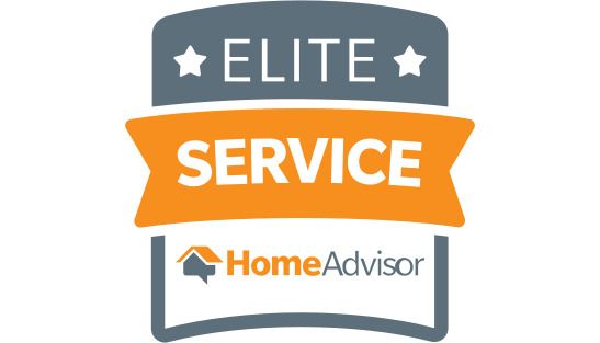 An elite service home advisor logo on a white background