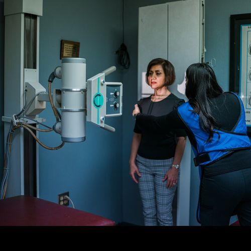 woman having x-rays done 