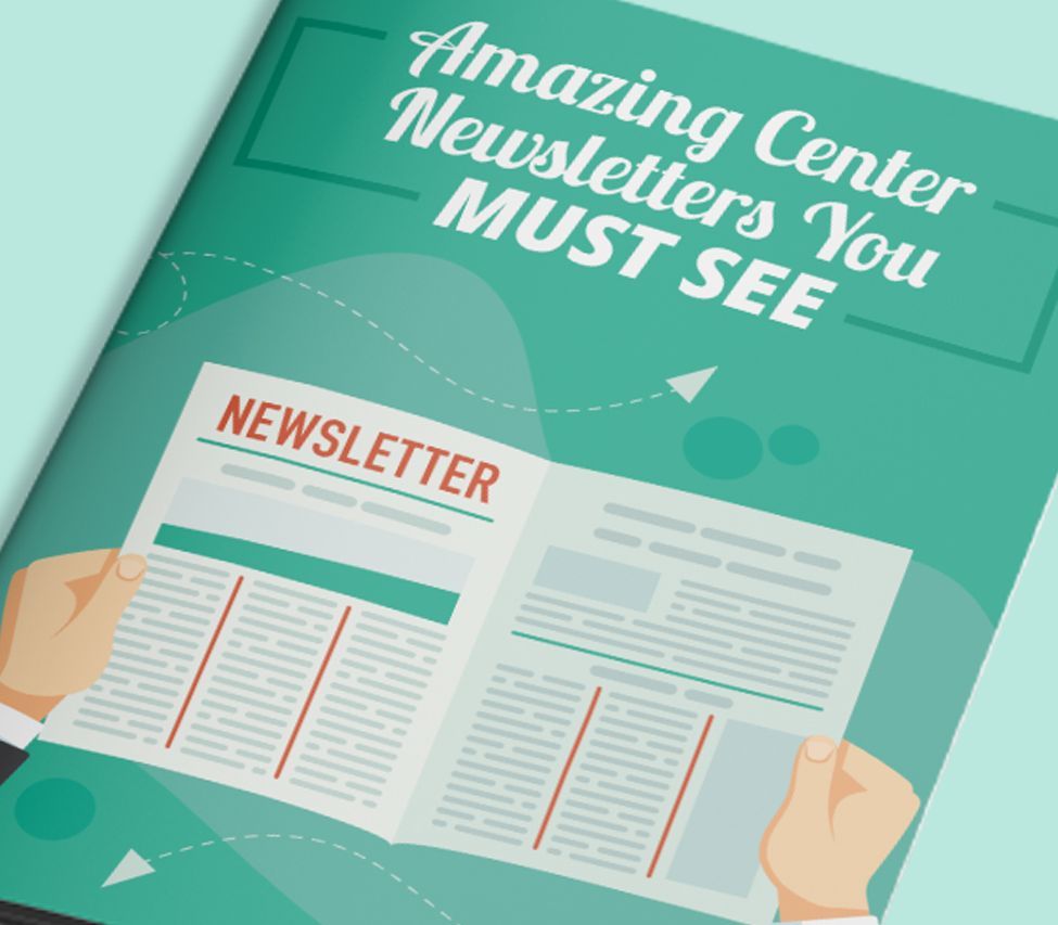 A poster that says amazing center newsletters you must see.