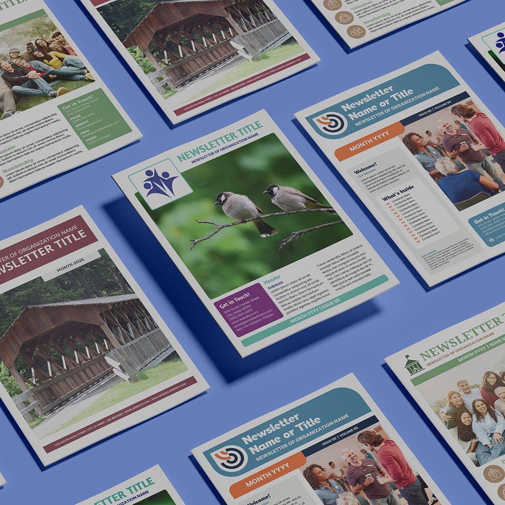 Examples of newsletters designed with canva pro