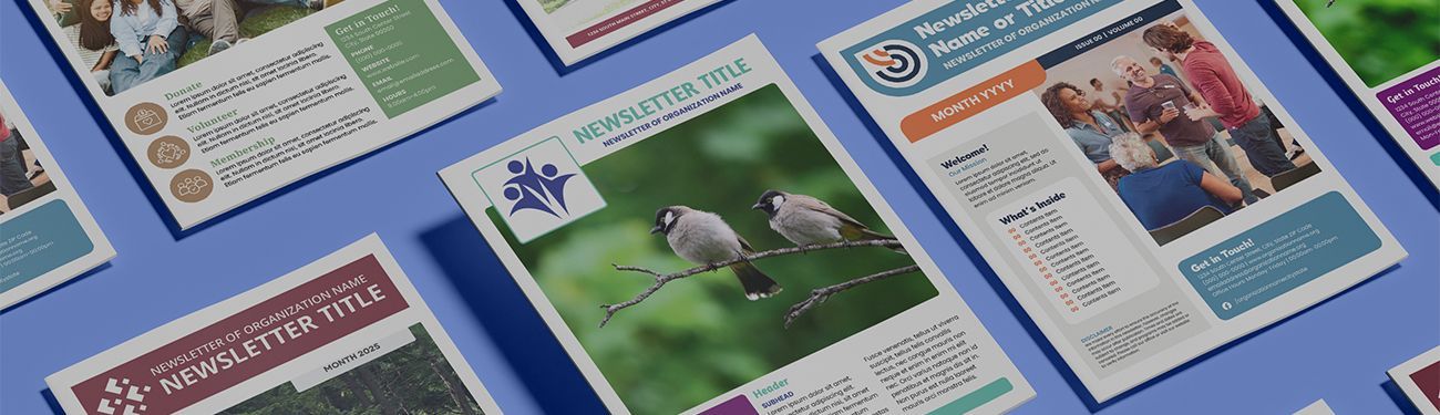 Examples of newsletters designed with canva pro