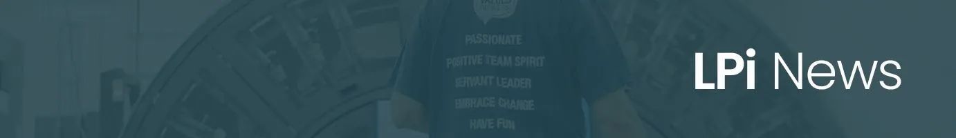 A blue background with the words lpi news on it