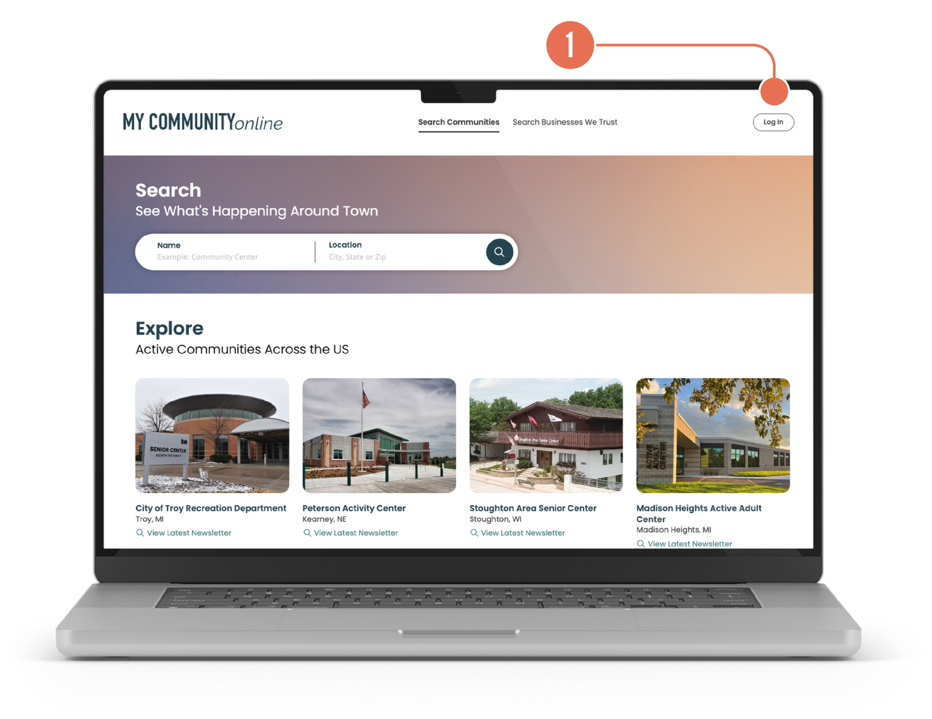 A screenshot of a welcome page on a website.
