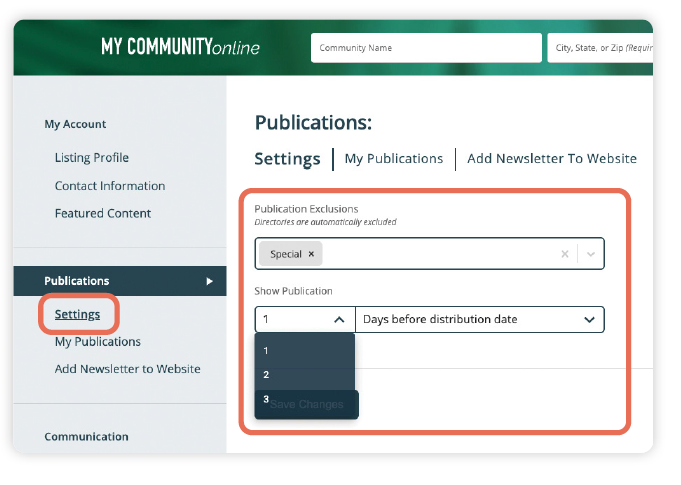 A screenshot of a website with an arrow pointing to the weston button.