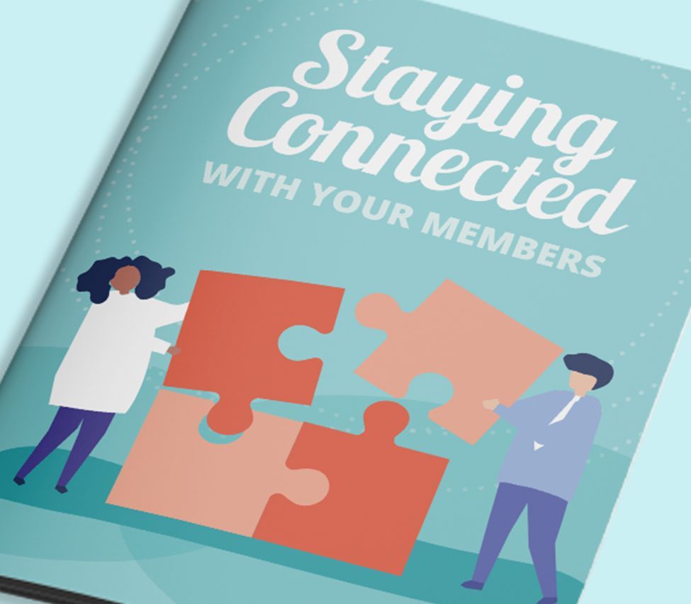 A book titled staying connected with your members.