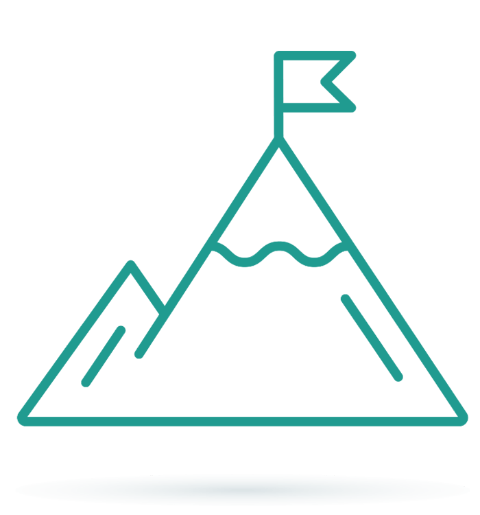 A mountain with a flag on top of it.