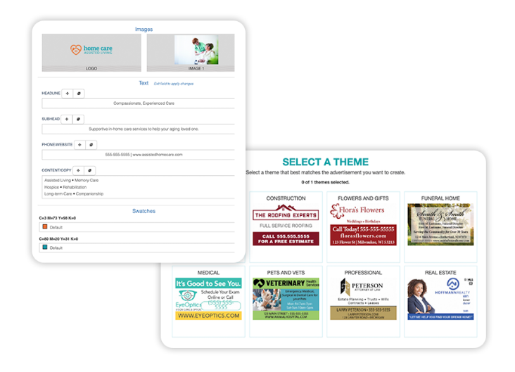 A screenshot of a website that says select a theme on it.