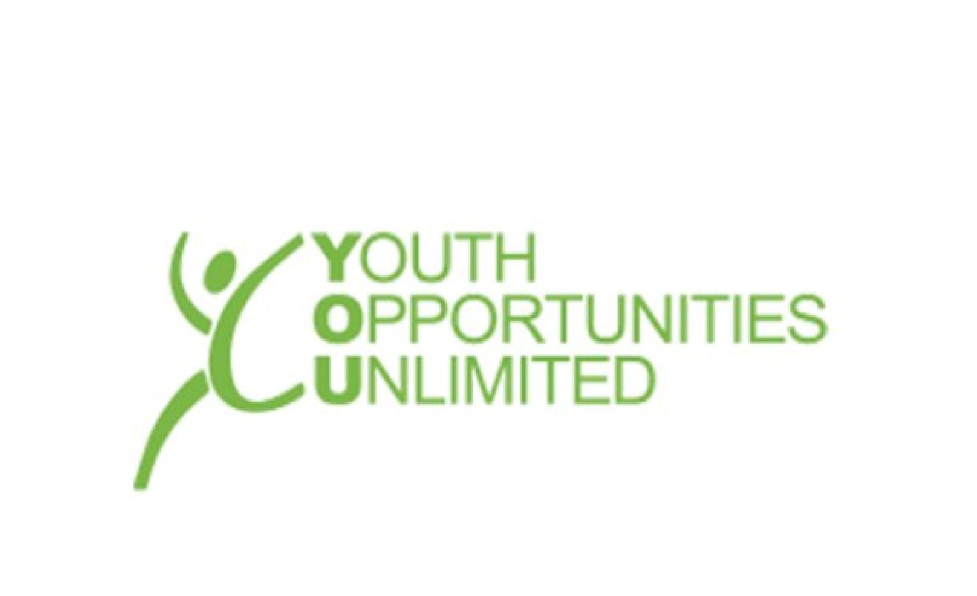 the logo for youth opportunities unlimited is green and white .
