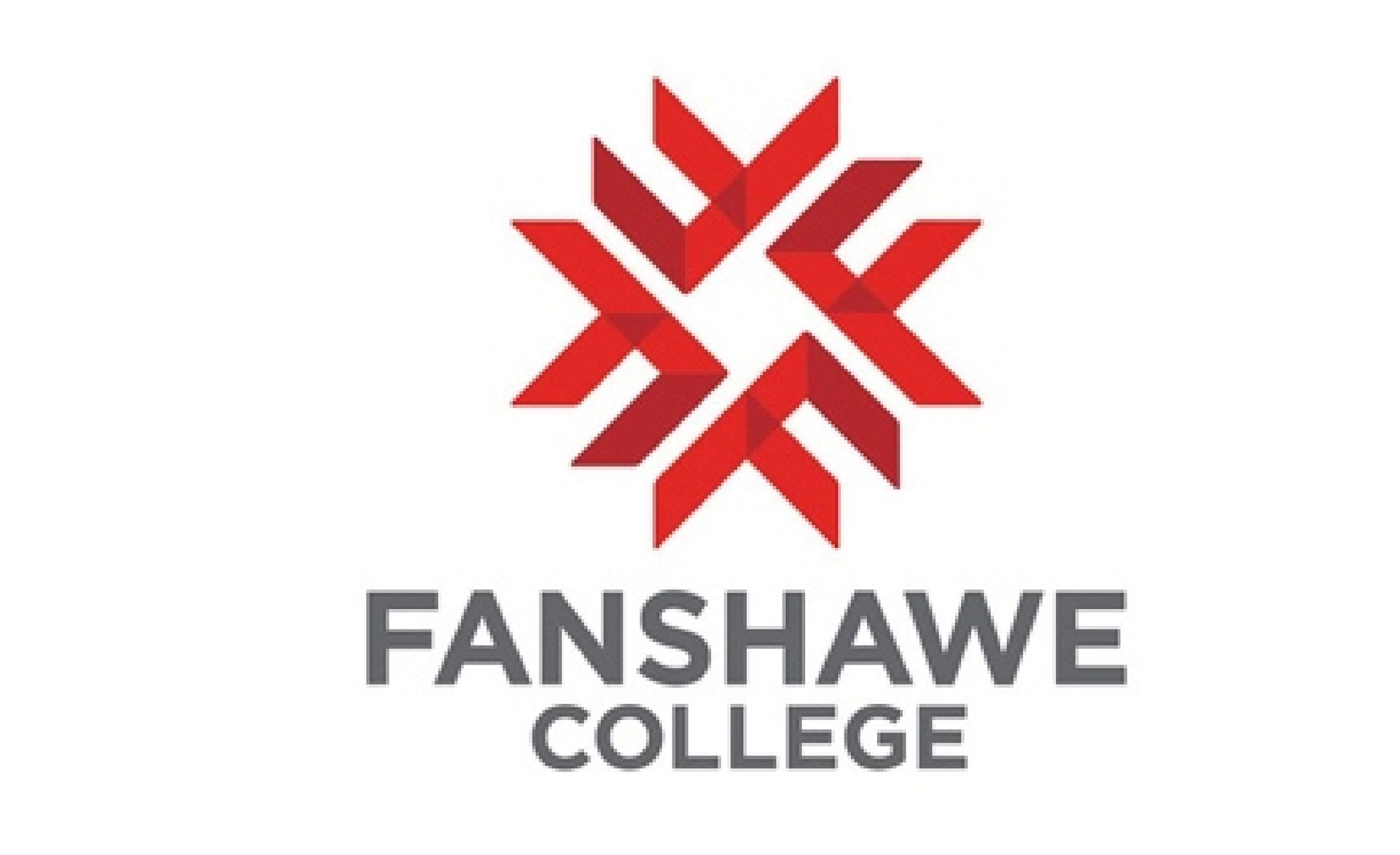 a logo for fanshawe college with a red star on a white background .