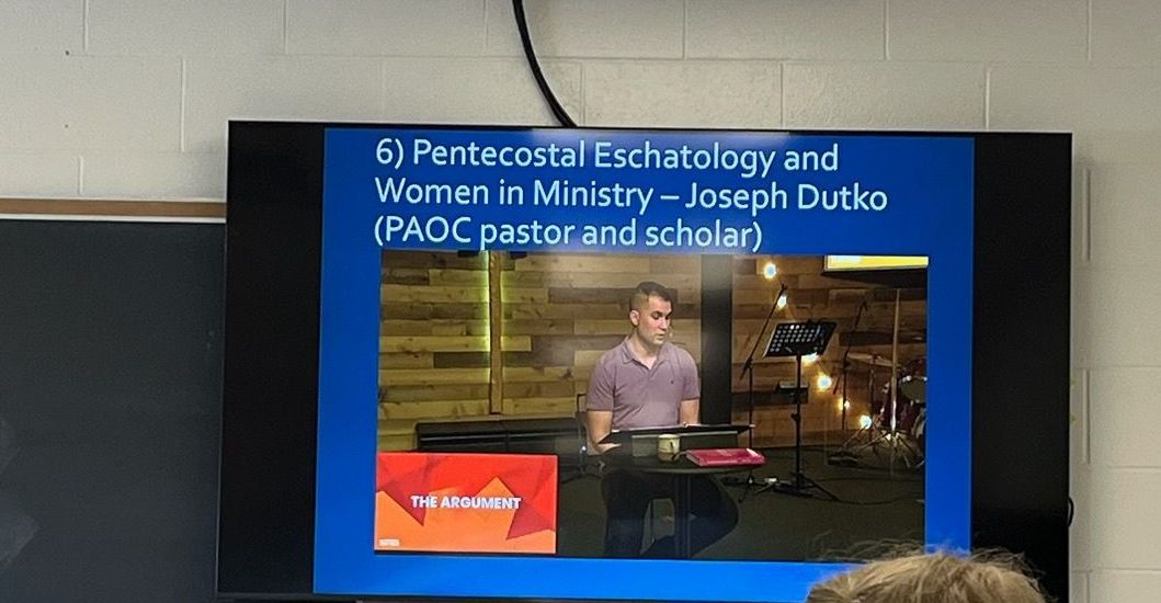 A clip from The Pentecostal Gender Paradox book launch being shown