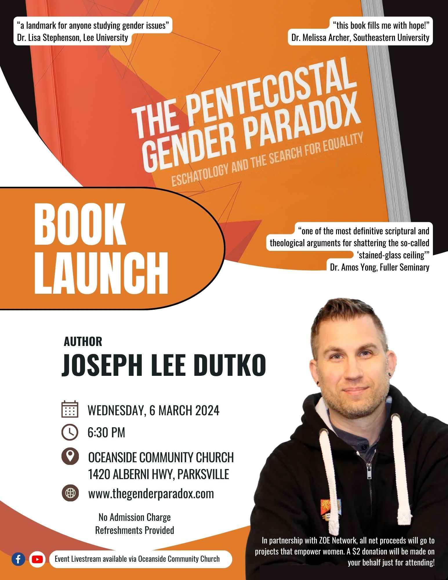 Book launch poster for Joseph's book