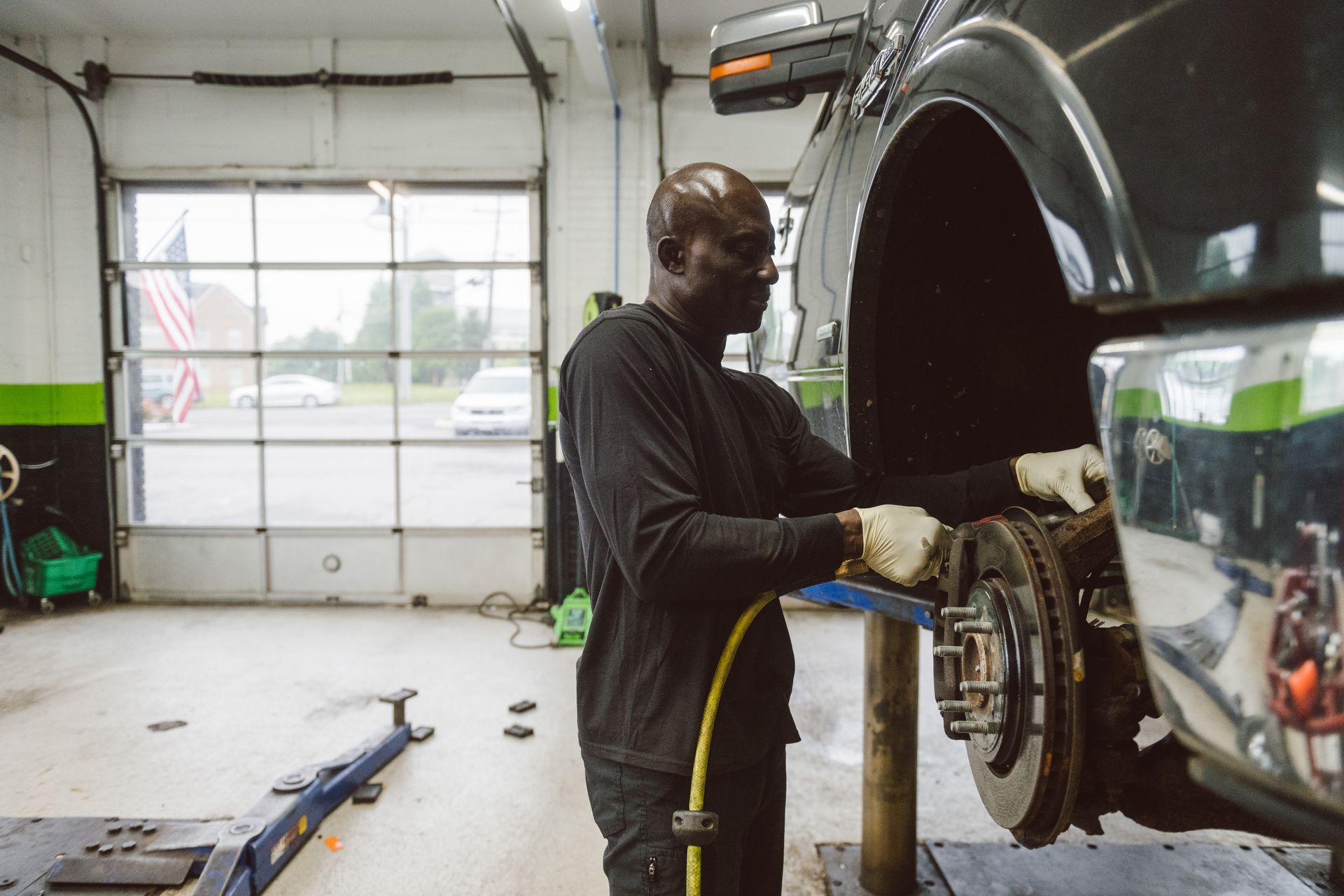 technician working on vehicle