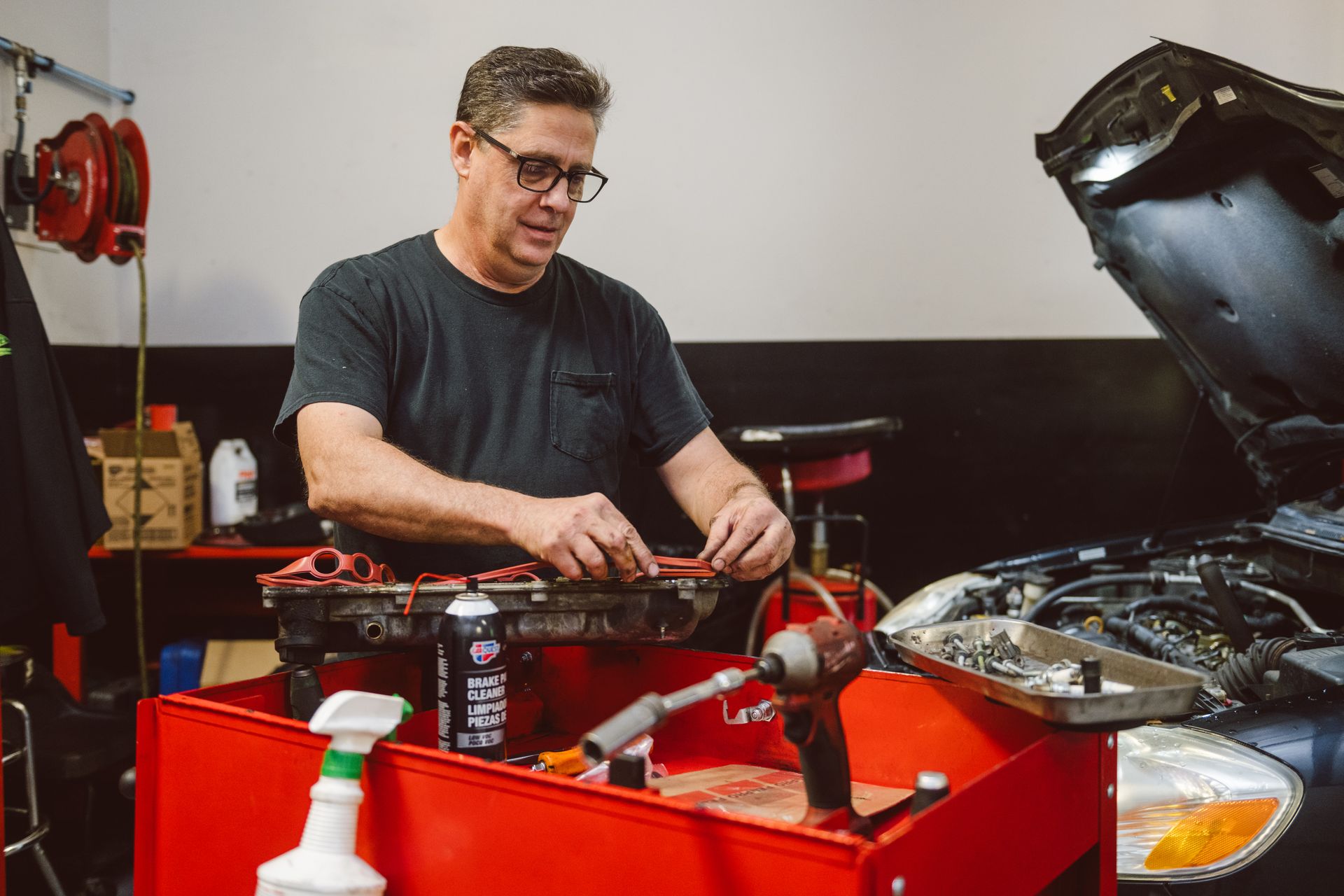 technician working on car