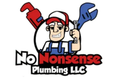 Cartoon plumber with wrench and pipe wrench, surrounded by tools.