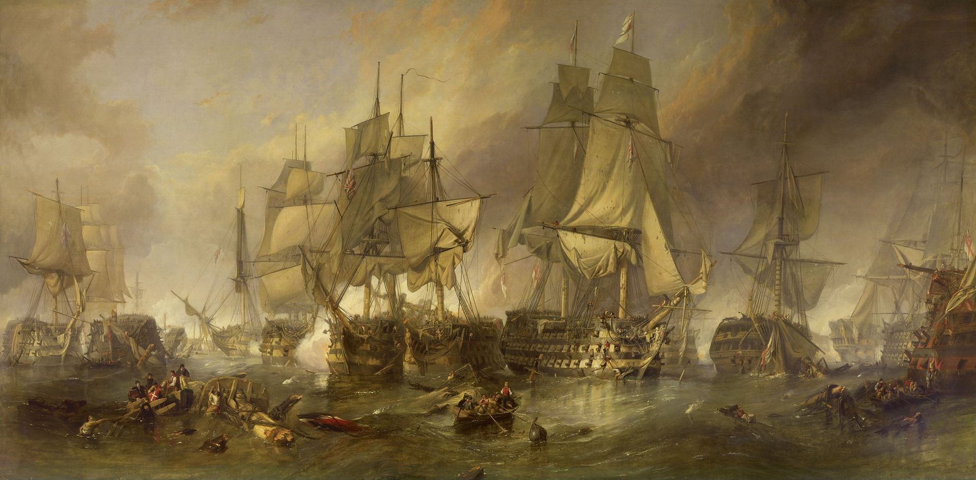 The Battle of Trafalgar by William Clarkson Stanfield