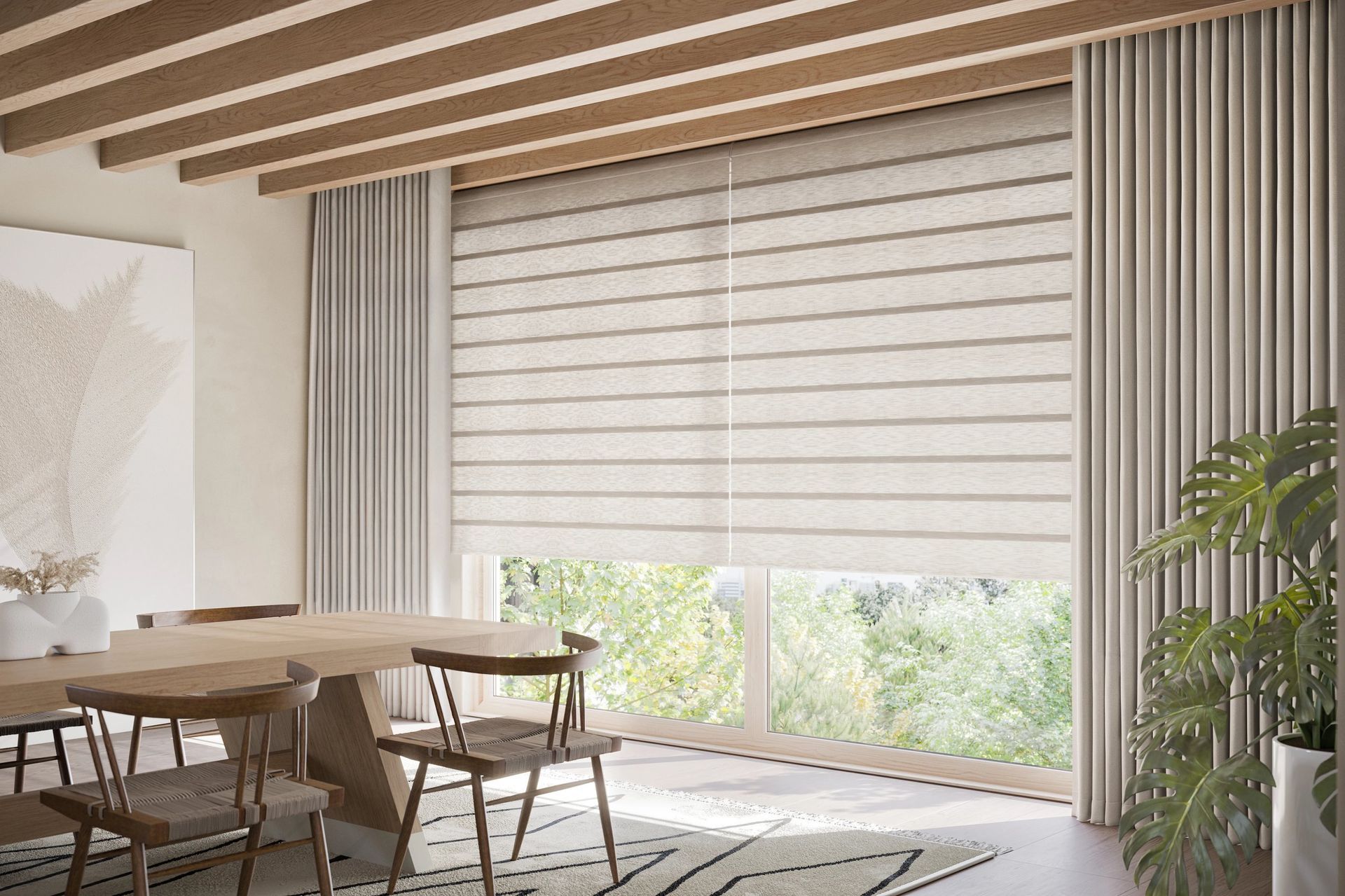 Vignette® Roman Shades near San Antonio, Texas (TX) and other window treatments from Hunter Douglas and Graber®.
