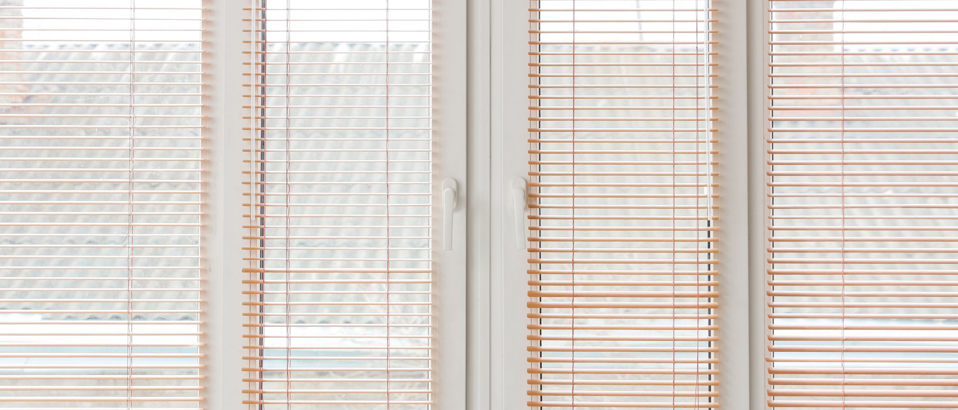 A set of new blinds on French doors