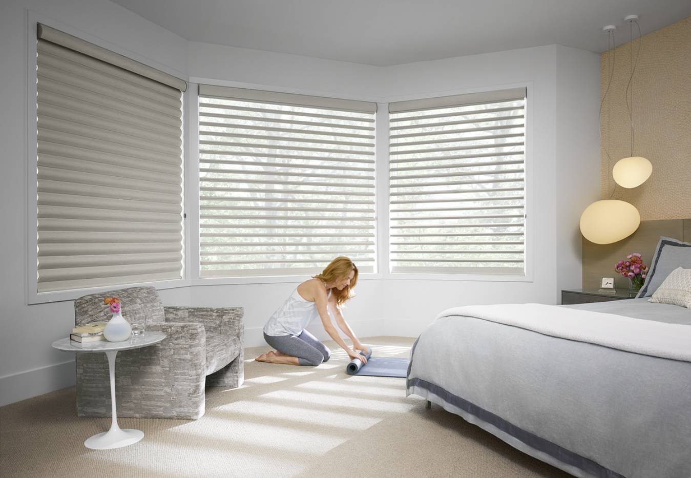 Pirouette® Window Shades near San Antonio, Texas (TX), that offer unparalleled shade for guest bedrooms