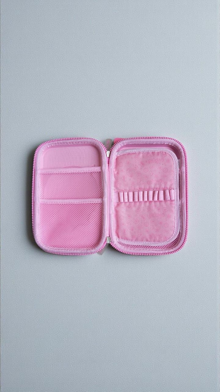 Estuche rosa para lápices con diseño de unicornio y el nombre