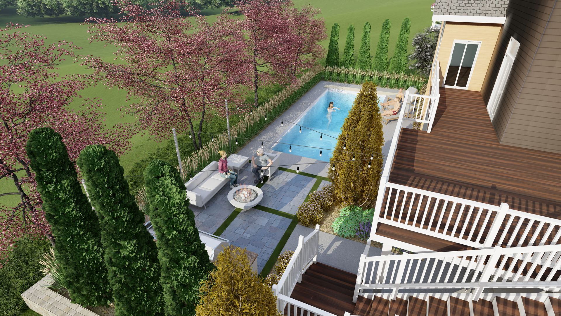 3D Rendered House With Pool Design — Lake Elmo, MN — Myhra Design Group