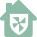 A house with a shield in the middle of it.