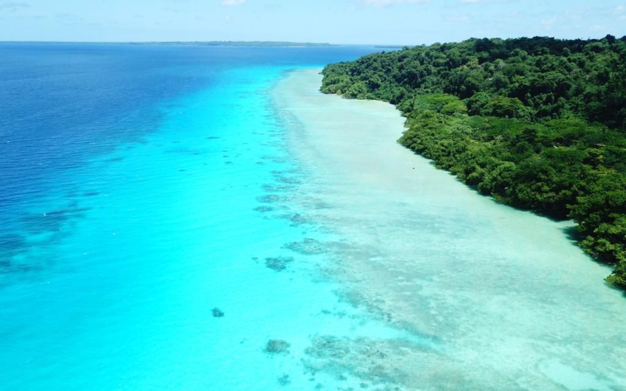 Beachfront Land for Sale blue water and white sand on Aore Island in Vanuatu