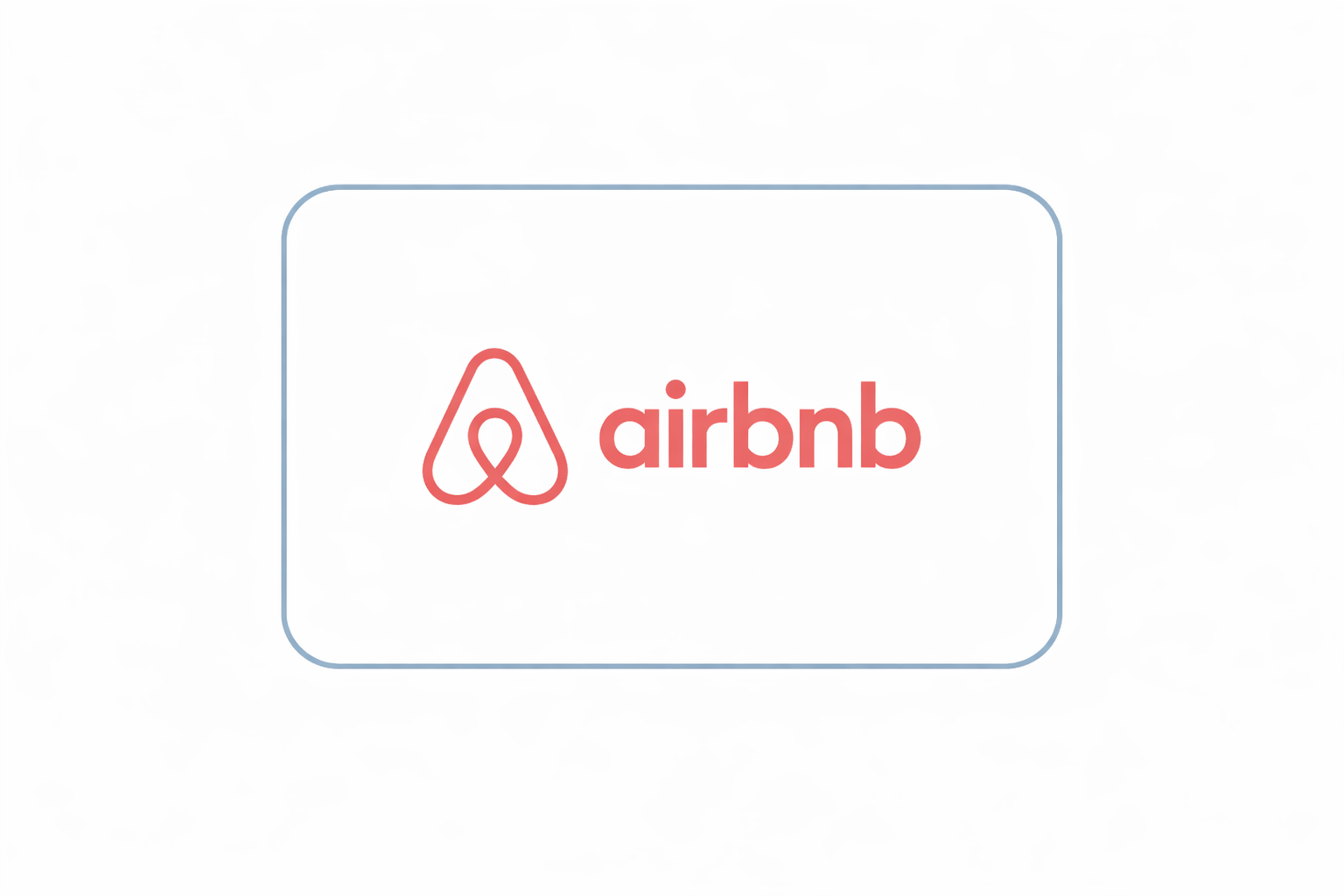 A glowing white Airbnb logo centered against a plain gray background.