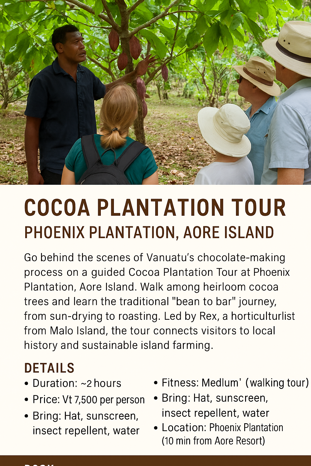 Brochure of Cocoa Tour