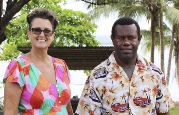 Justine (Juss) and Sam owners of Aore Real Estate in Santosiland Vanuatu.