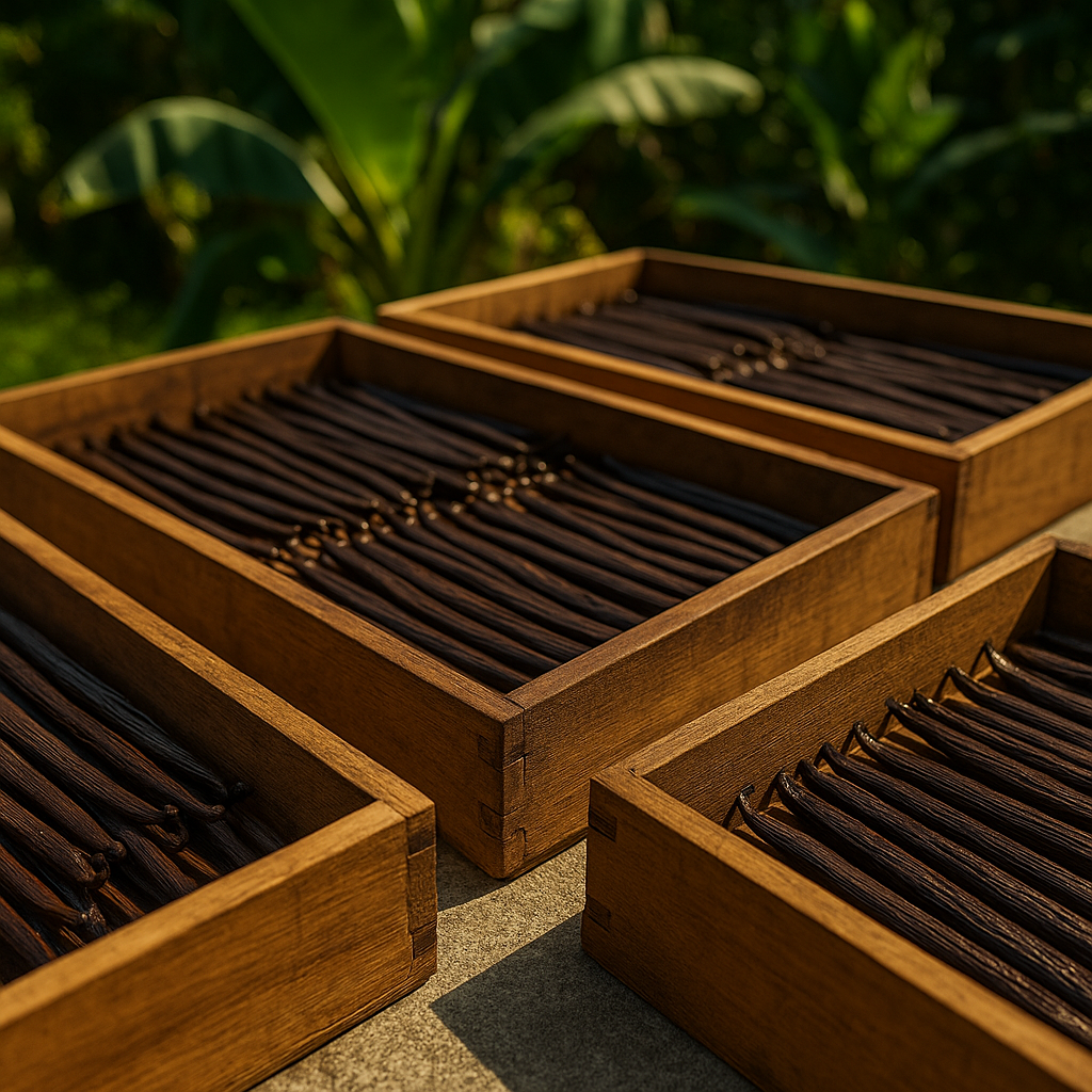 Vanilla curing process in Vanuatu – quality control for business success.”