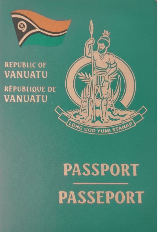 A green passport from the republic of vanuatu