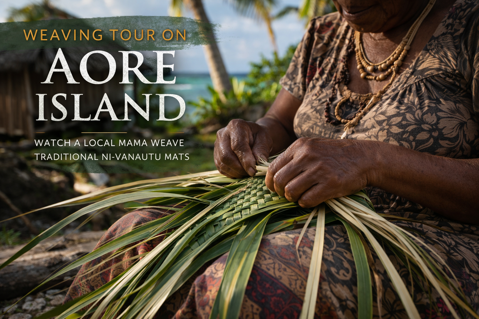 Aore Island Weaving Tour with a Ni Vanuatu woman