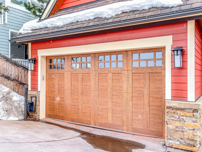 home garage door in winter