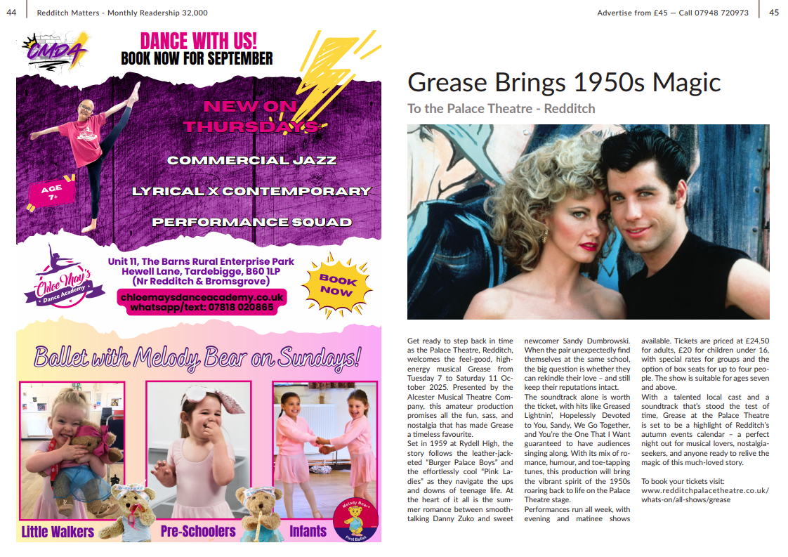 An example of a half page advertisement alongside an editorial feature.
