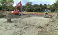 excavator gravel moving