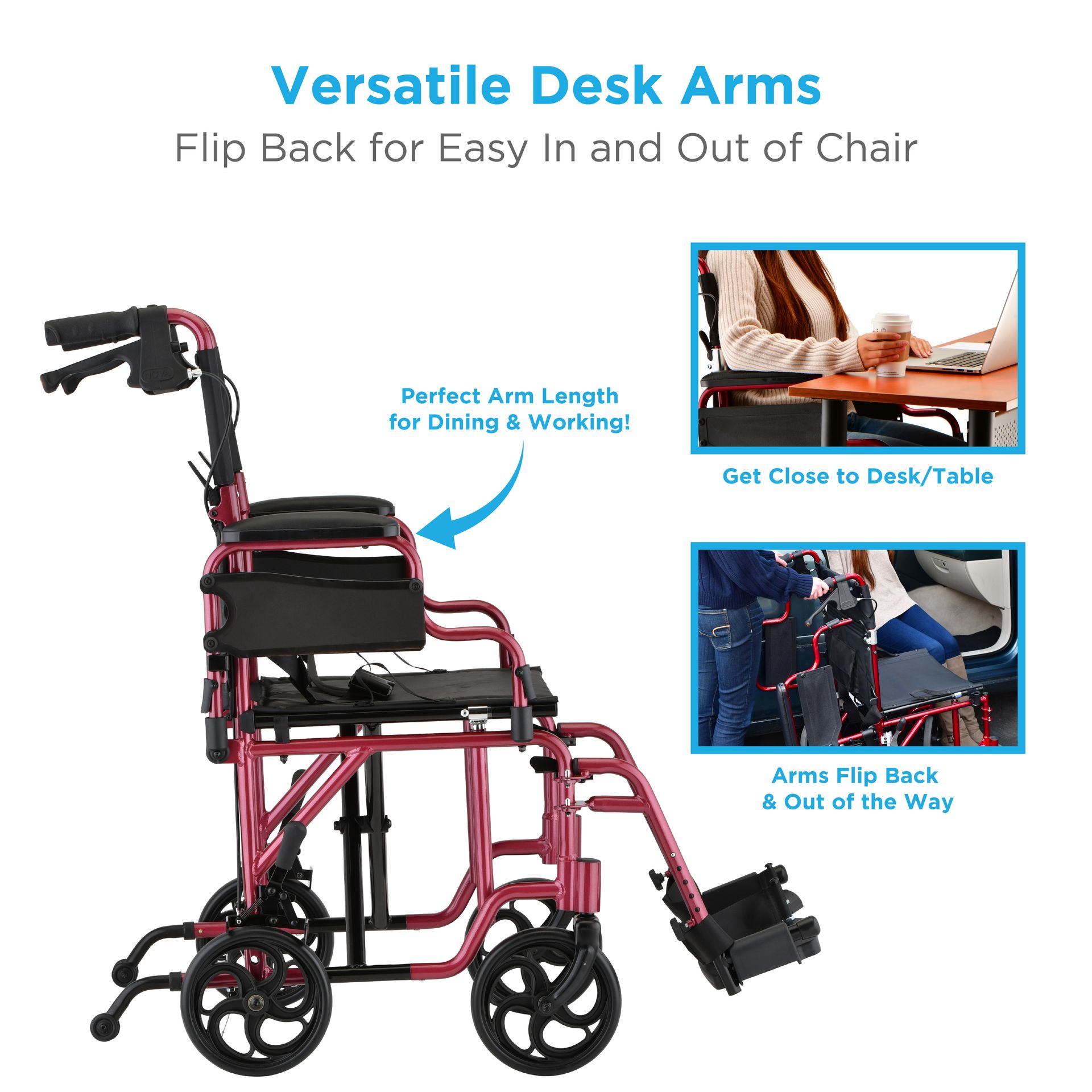 Nova Lightweight with Flip Up Desk Arms and Handbrakes
