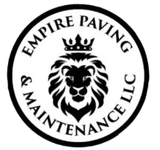 The logo for empire paving and maintenance llc has a lion with a crown on its head.